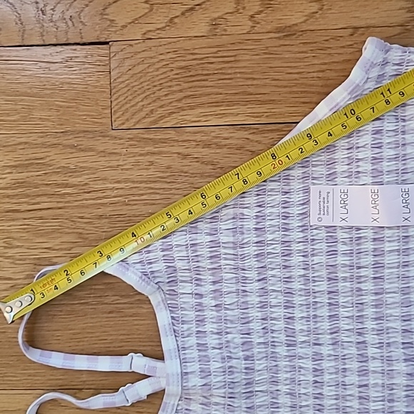 SO BRAND WOMENS JUNIOR PURPLE AND WHITE SMOCKING SUMMER TANK TOP SIZE XL - Picture 10 of 13
